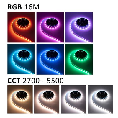 Die LED-Leuchtbänder verfügen über 16M RGB-Farben und einen einstellbaren CCT-Wert zwischen 2700-5500 und bieten eine Reihe von Helligkeitsstufen für eine anpassbare Beleuchtung.