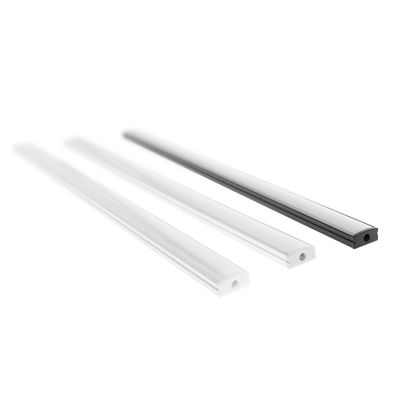 Aluminium-Profil für LED-Leiste 8x17x2500mm niedrig, oberflächenmontierbar, schwarz