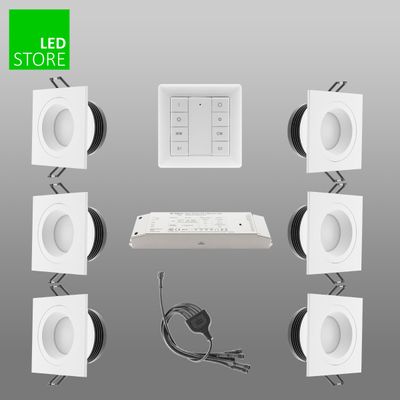 SQ023 CCT led Leuchte 6 Stück SETTI mit drahtloser Steuerungstaste