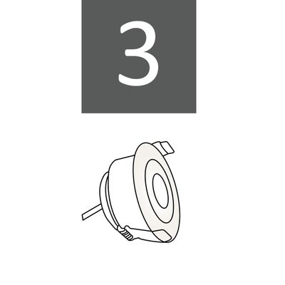 LED-Downlight-Bausatz gerichtet, 3 Stück 3W Spot, weiß