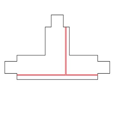 T-Stück - XTS 36-2 SCHWARZ