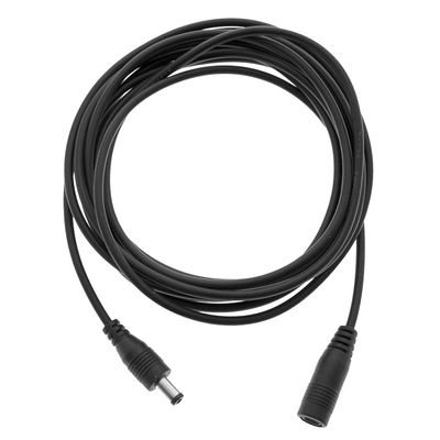 Verdrilltes schwarzes Audiokabel mit 3,5-mm-Stecker und -Buchse, ideal für die Verlängerung und Verbindung von Audiosignalen; geeignet für den privaten oder professionellen Gebrauch.
