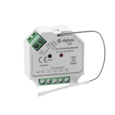 LED-Empfänger 230V - VaLO Zigbee, für LED-Leuchten, ein-aus, max. 250W LED-Empfänger 230V - VaLO Zigbee, für LED-Leuchten, ein-aus, max. 250W