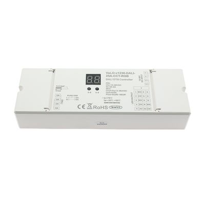 Digitales DALI DT8-Steuergerät mit rechteckigem Design, digitaler Anzeige und mehreren erweiterten LED-Beleuchtungssteuerungen.