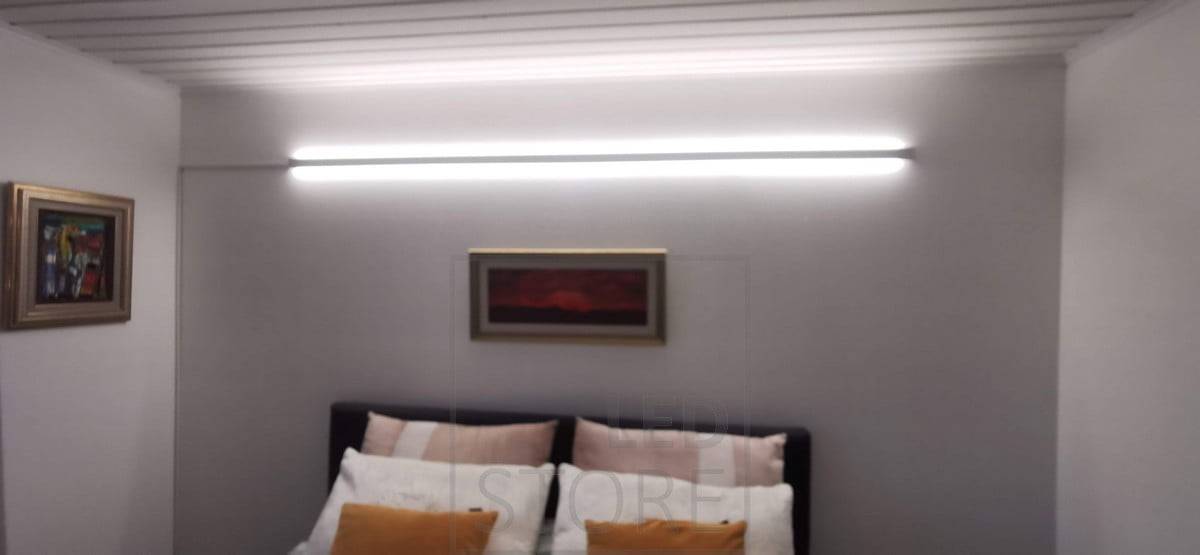 INDIRECT 2 bi-direktionales LED-Profil im Schlafzimmer. Ledstore.fi
