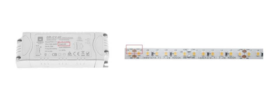 12 V Transformator und 24 V LED-Leuchtband funktionieren nicht zusammen und daher leuchtet das LED-Leuchtband nicht