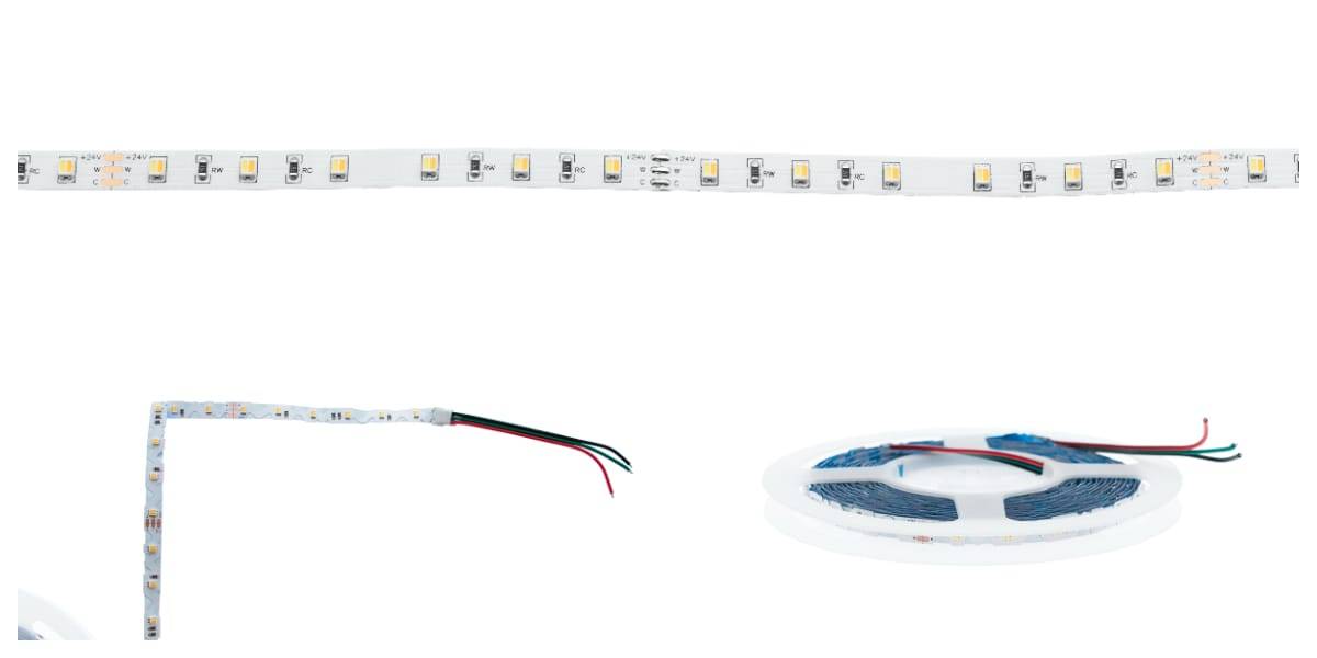 Es gibt verschiedene Arten von CCT-LED-Streifen. Der gerade LED-Streifen oben muss zum Beispiel an den Ecken geschnitten werden. Der untere biegbare LED-Streifen lässt sich an den Ecken gut biegen, aber das Aluminiumprofil muss genau an die Kante angepasst werden.