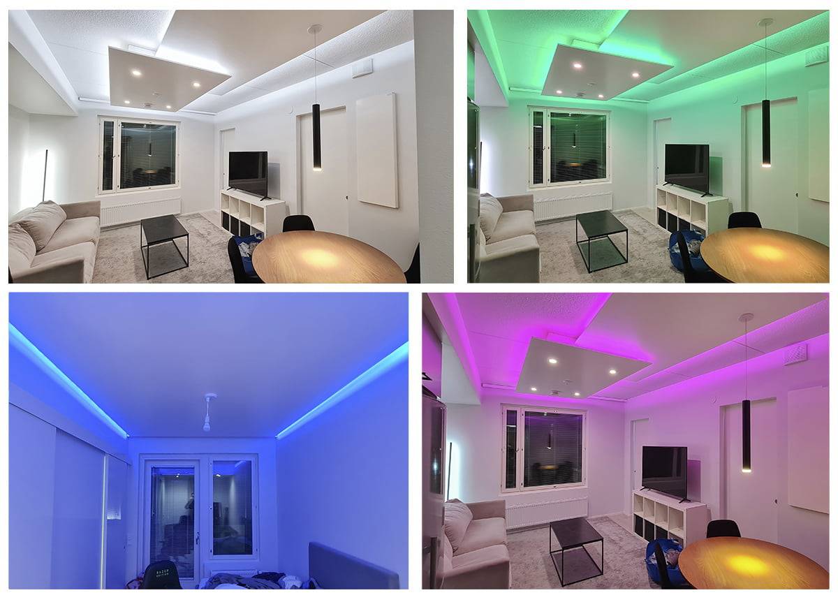 Herstellung von indirektem Licht, Deckenfarbe in einer abgesenkten Decke Ledstore.fi
