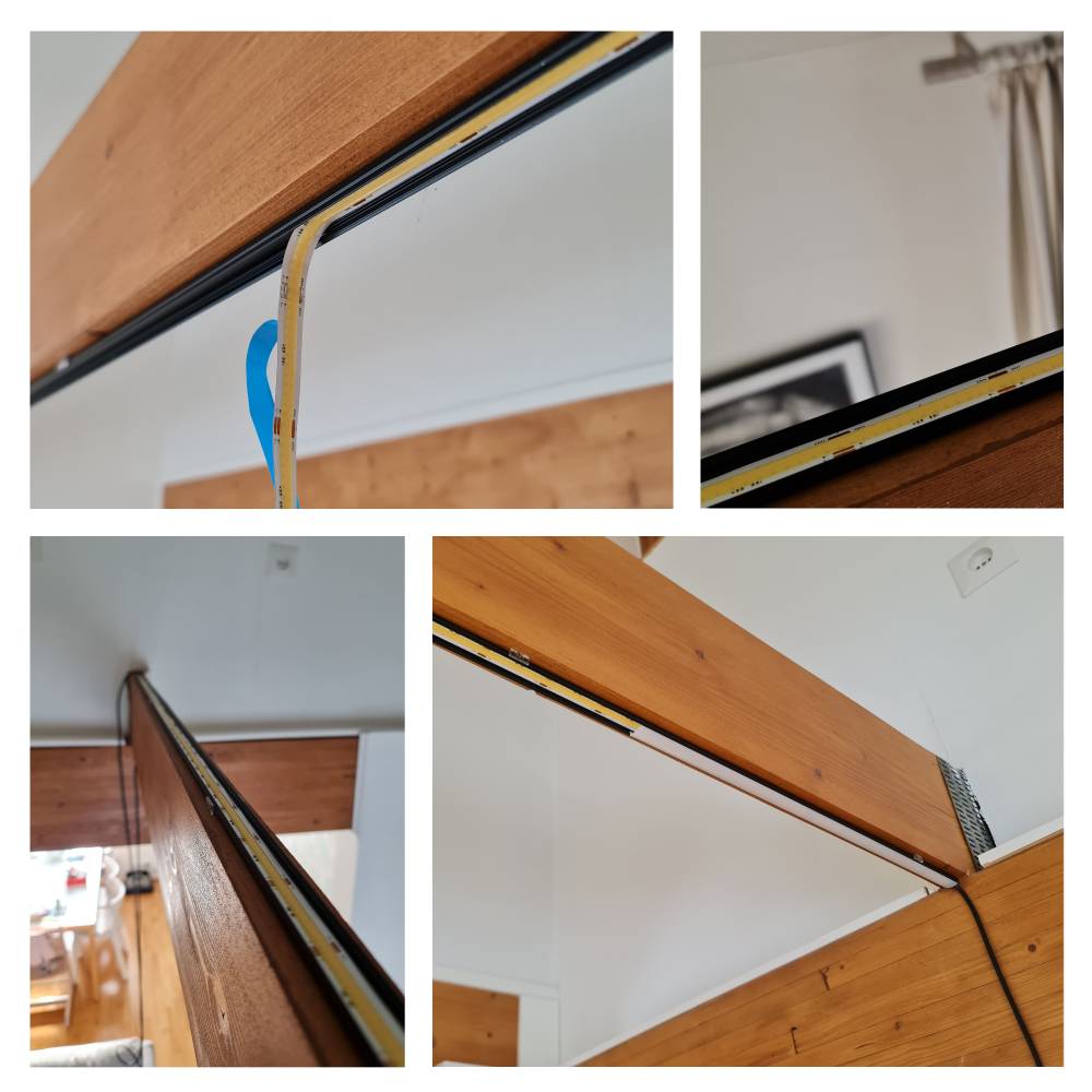 Indirektes Licht für Wohnzimmer in Deckenbalken - Installation von Led-Lichtbändern