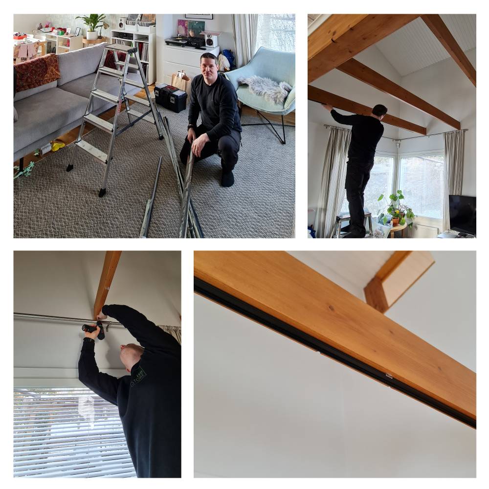 Indirektes Licht für das Wohnzimmer in den Deckenbalken