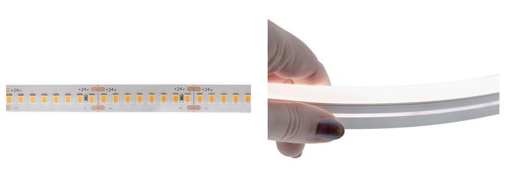 IP65-LED-Streifen mit verschiedenen Beschichtungen. Eine zu dichte Beschichtung wirkt sich negativ auf die Lebensdauer des LED-Streifens aus.