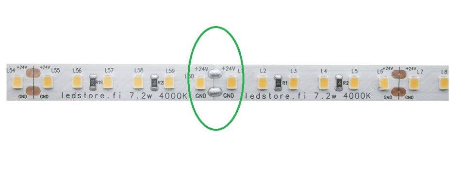 LED-Leuchtband Lötpunkte