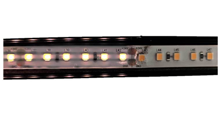Nahaufnahme einer defekten LED-Schaltung