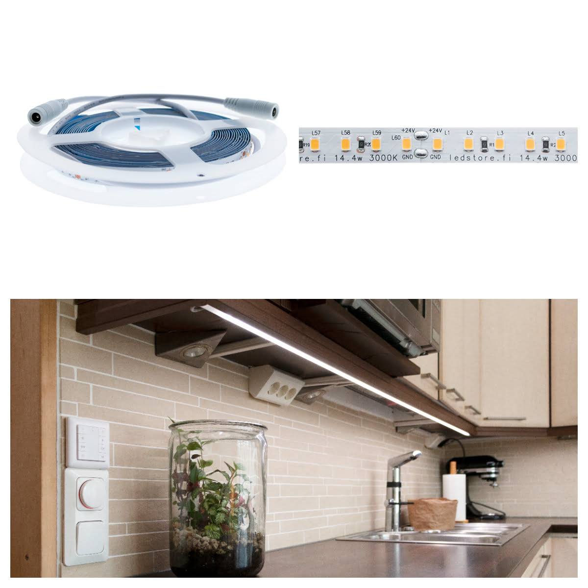 led streifen für küchentrennwand in niedrigem oberflächenprofil