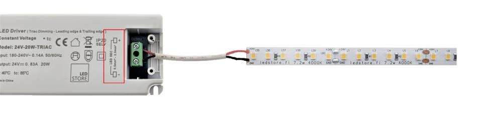 LEd-Lichtleiste leuchtet nicht, wenn sie nicht richtig angeschlossen ist