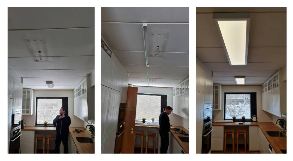 Led-Leuchten für Küchendecken Installationsschritte