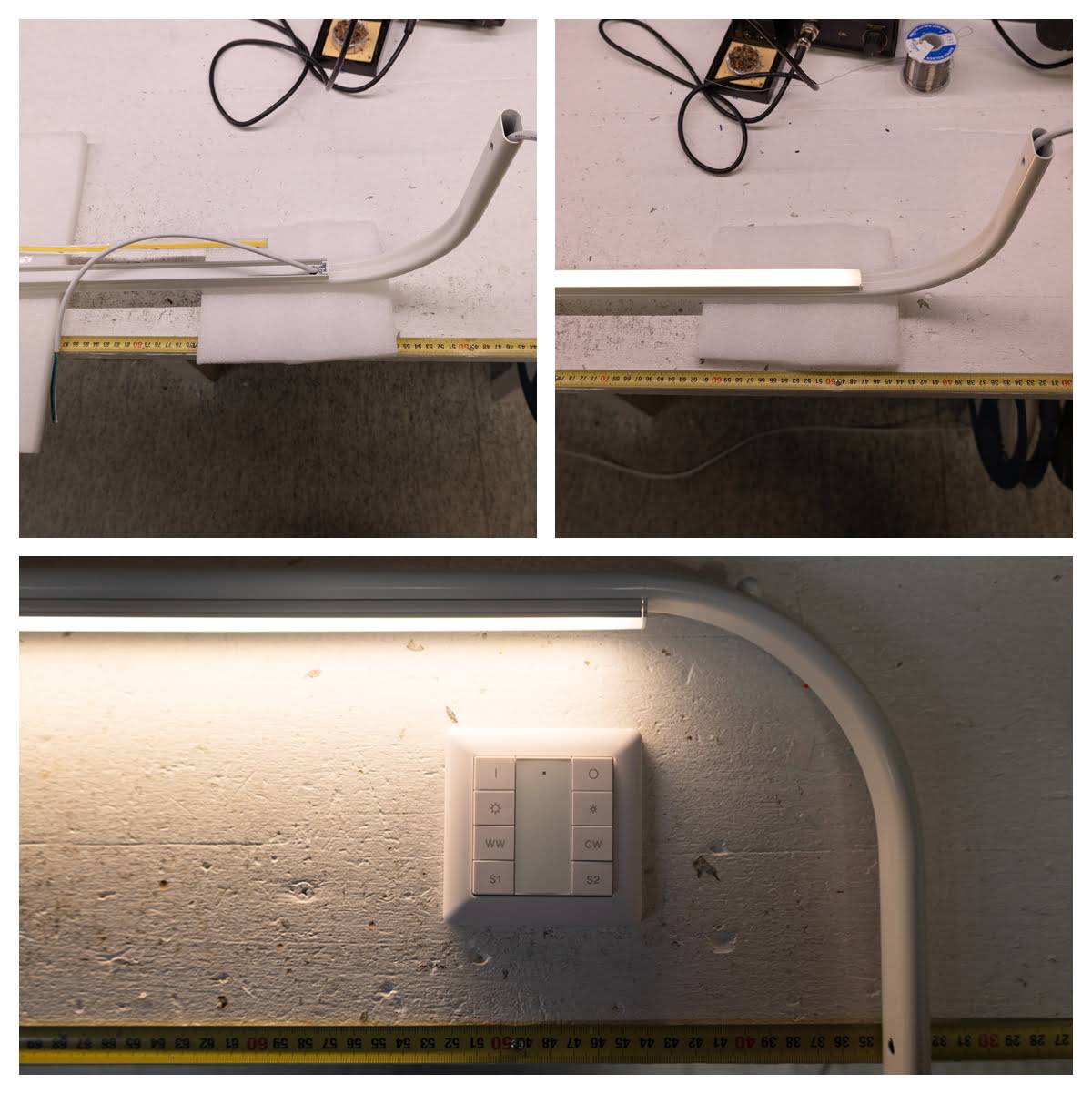 led-gesichtsbeleuchtung arbeitsschritte