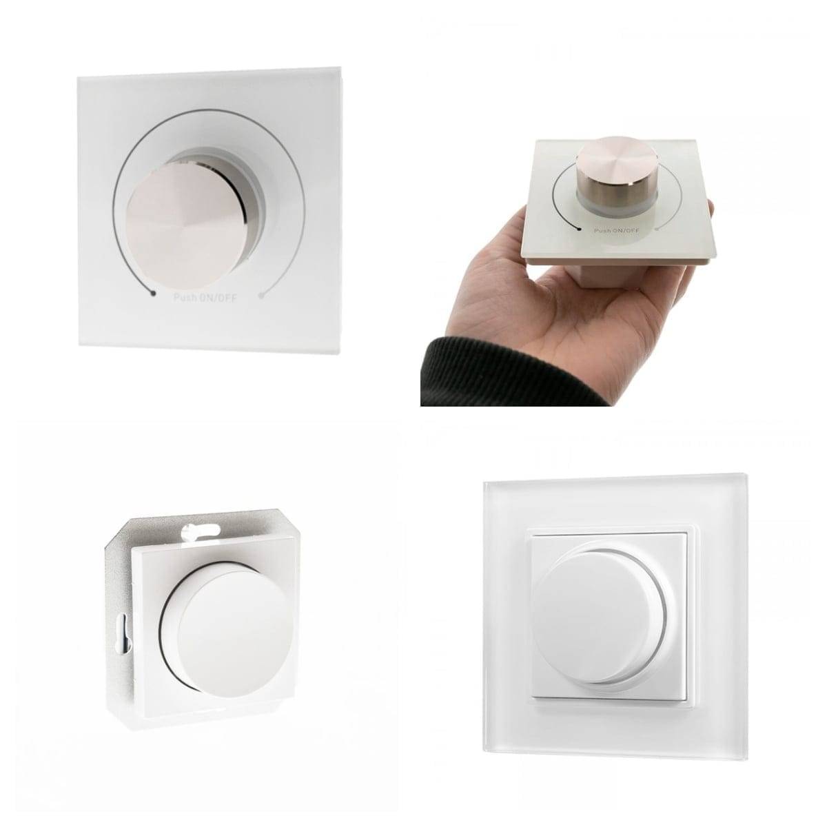 Funksteuerung Ein netzbetriebener Dimmer, der mit einem Funkdimmer verbunden wird.