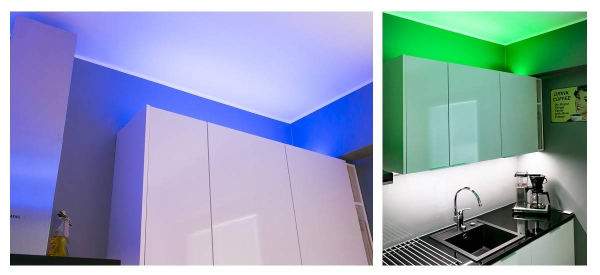 RGB-LED-Lichtstreifen in der Küche