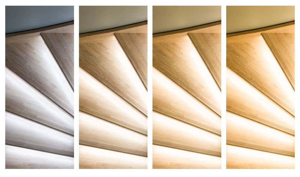 Treppenhausbeleuchtung mit verschiedenen Lichttönen