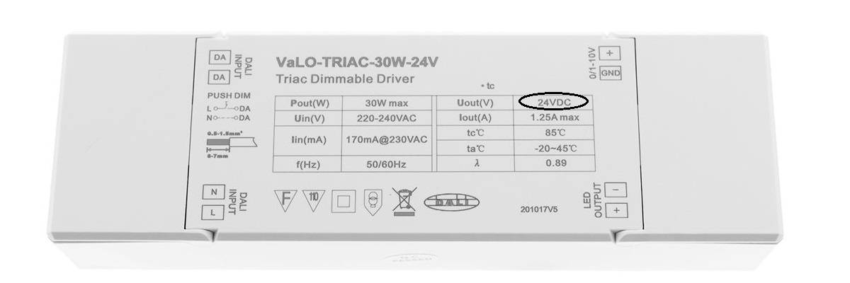Led-Transformator mit Gleichspannung 30 Watt