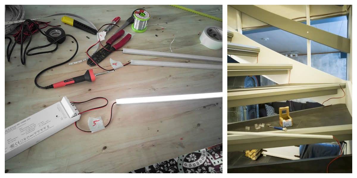 LED-Schienen sollten vor der Installation am unteren Ende der Treppe einem Leistungstest unterzogen werden.