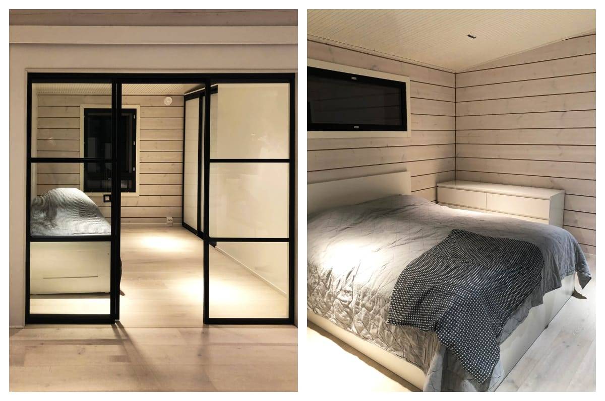 Für die Schlafzimmer waren die LINJA Strahler eine gute Wahl, denn sie unterstützten ein Beleuchtungskonzept, bei dem das Licht in einem engen Winkel nur auf die Bettkanten gerichtet werden sollte.