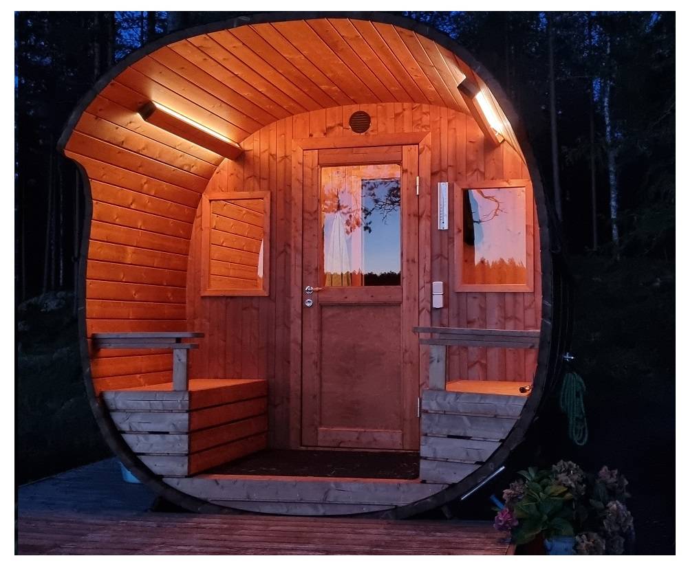 Fass-Sauna - Led-Leuchten für Hütte