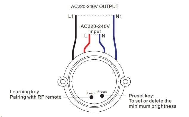 Funksteuerung 230 V Empfänger Funktionsschema
